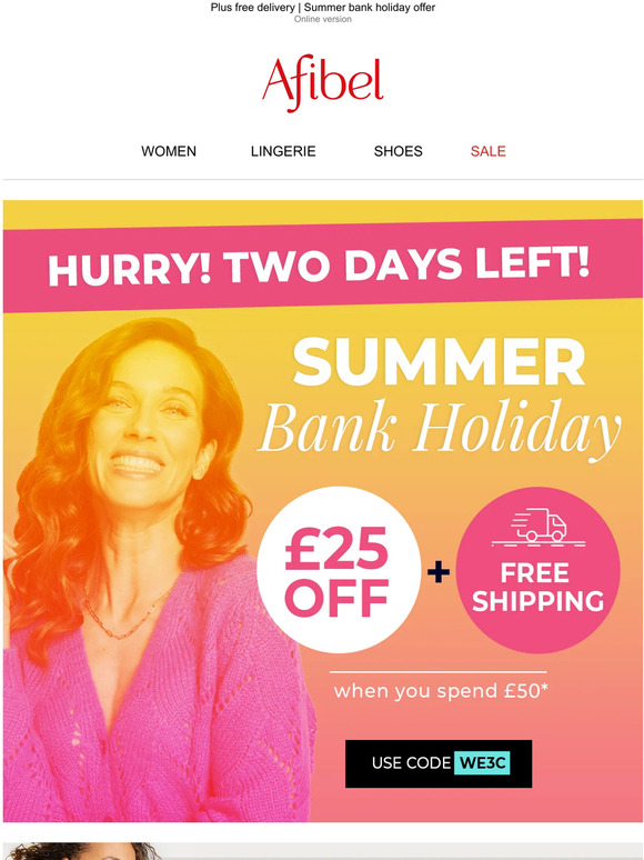 Hurry! Two days left to shop with £25 off
