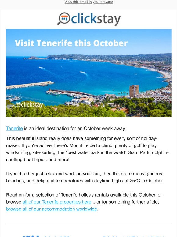 Try Tenerife this October!