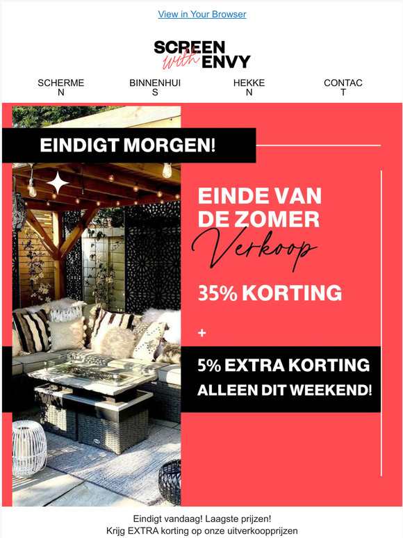 Eindigt morgen! Laagste prijzen!
