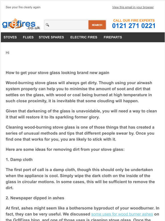 GR8 Fires Five ways to clean your woodburning stove glass Milled
