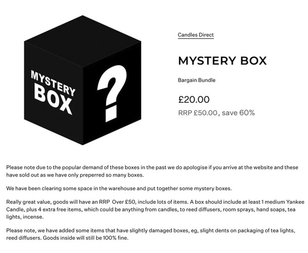 Candles Direct: 🚨 Mystery Bargain Bundle £20 - RRP Over £50