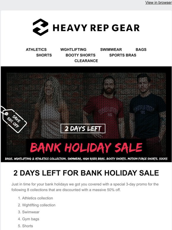 ❗ 50% OFF - BANK HOLIDAY SALE - 2 Days Left!