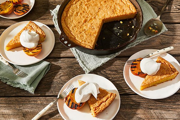 Mayo Cake (Yes, Mayo!) With Grilled Peaches 'n' Cream