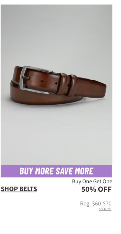 Belts Buy one get one 50% off
