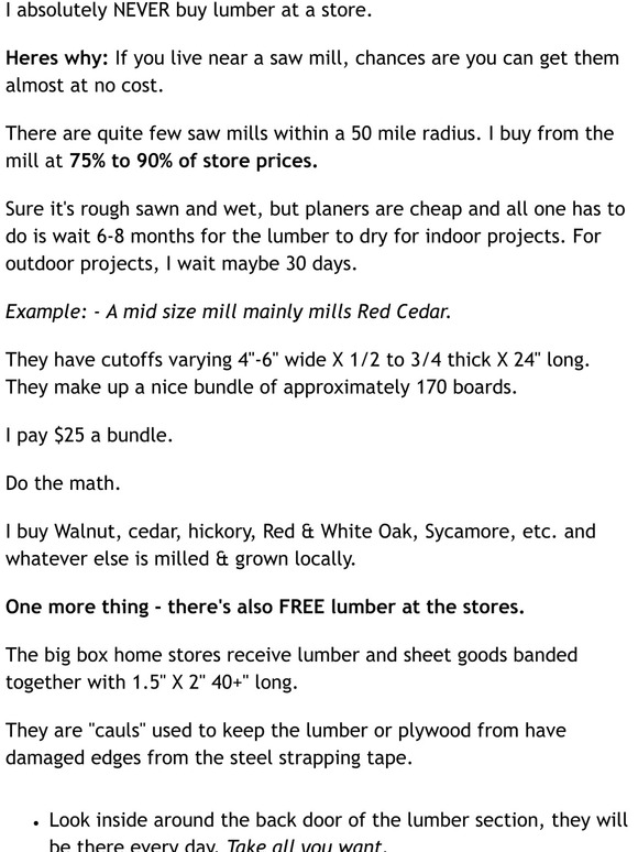 Why you should never buy lumber at a store