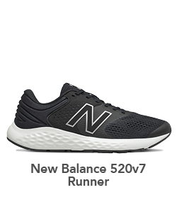 Mens New Balance 520v7 Athletic Runner Black White
