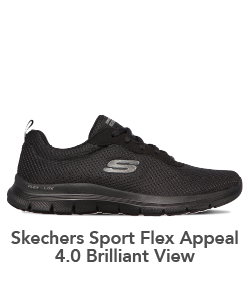 Womens Skechers Sport Flex Appeal 4.0 Brilliant View Black