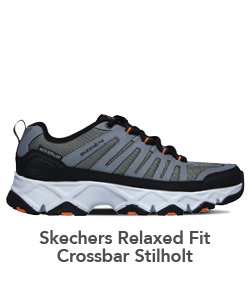 Mens Skechers Crossbar Stilholt Relaxed Fit Gray/Orange