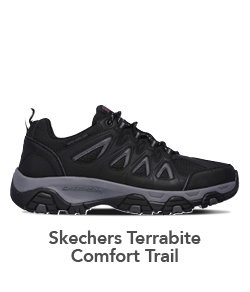 Mens Skechers Terrabite Comfort Trail Runner Black/Grey