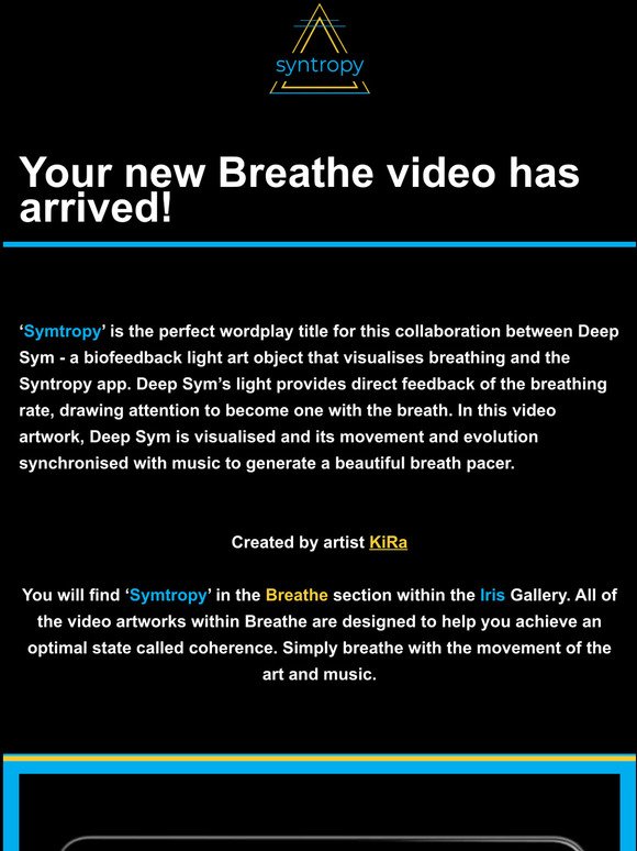 Don't miss the new Breathe video in Syntropy!