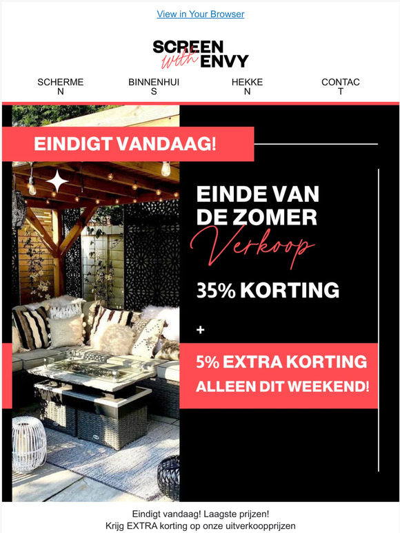 Eindigt vandaag! Laagste prijzen!