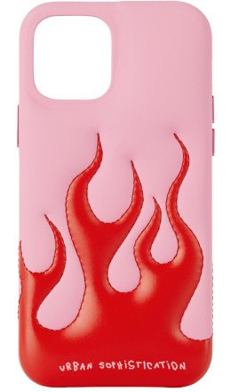 Urban Sophistication - SSENSE Exclusive Pink & Red 'The Flaming Dough' iPhone 12/12 Pro Case