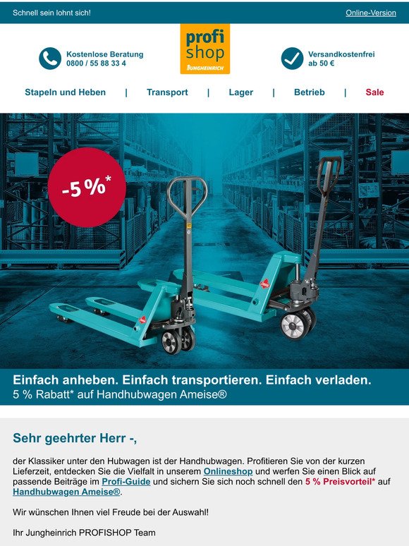 Hubwagen online kaufen  Jungheinrich PROFISHOP