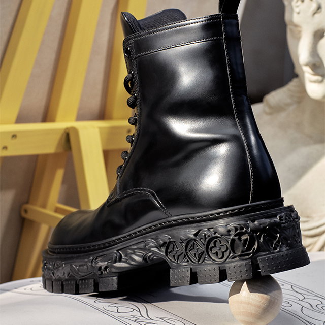 Louis Vuitton Men's Fragment Gambetta Boots Leather with Monogram