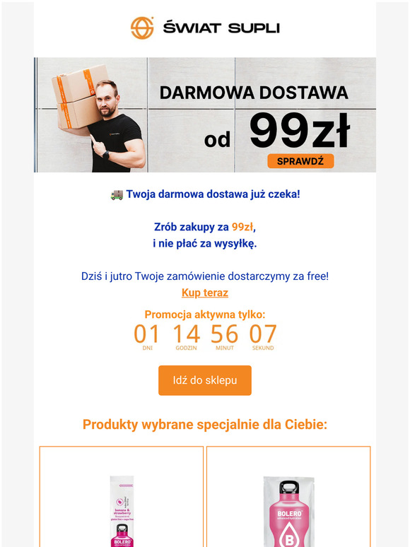 Dziś i jutro 0zł za dostawę 🚚