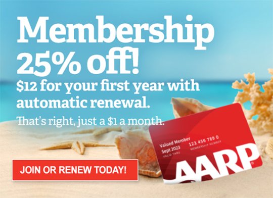 AARP - Membership 25% off!