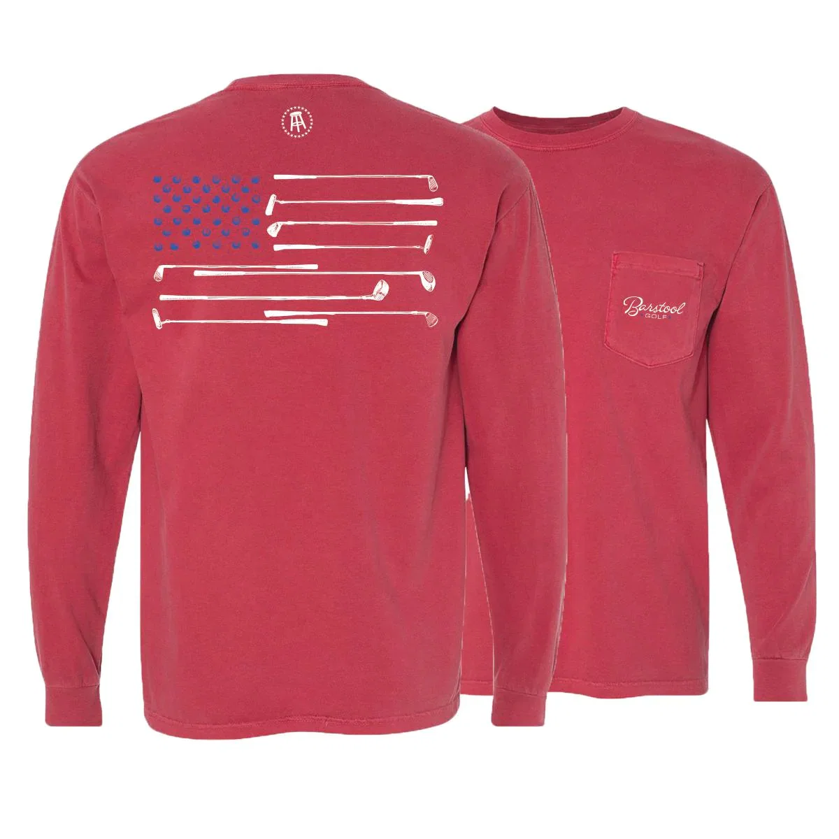 Image of Barstool Golf Flag Long Sleeve Pocket Tee