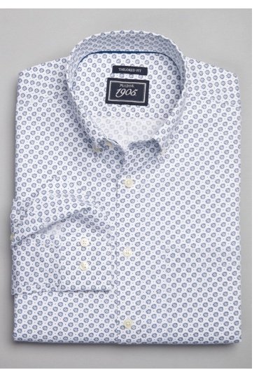 1905 Collection Tailored Fit Button-Down Collar Florets Sportshirt