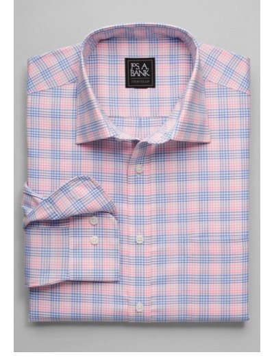 Traveler Collection Tailored Fit Spread Collar Lined Gingham Sportshirt