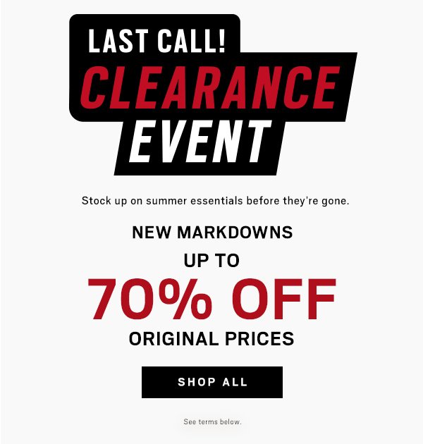 Last call clearance event 
