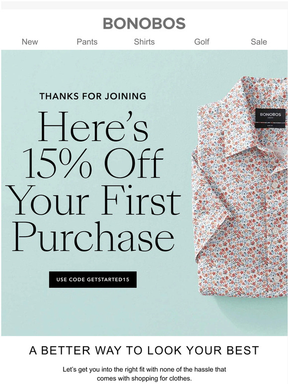 Bonobos Here’s 15 Off Your First Order Milled