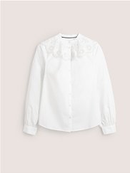 Chemise à col broderie anglaise - Blanc