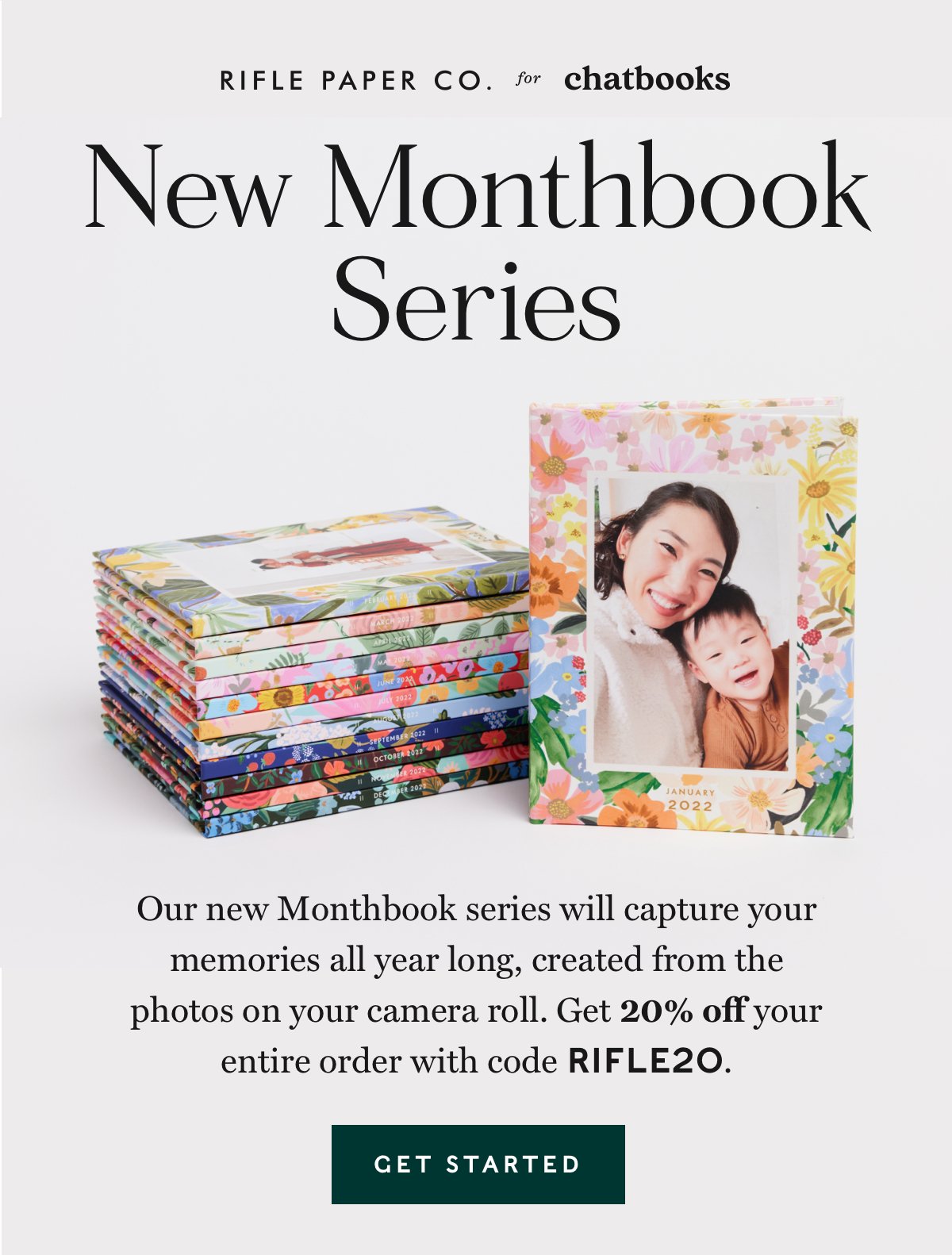 Rifle Paper Co. x Chatbooks. New monthbook series