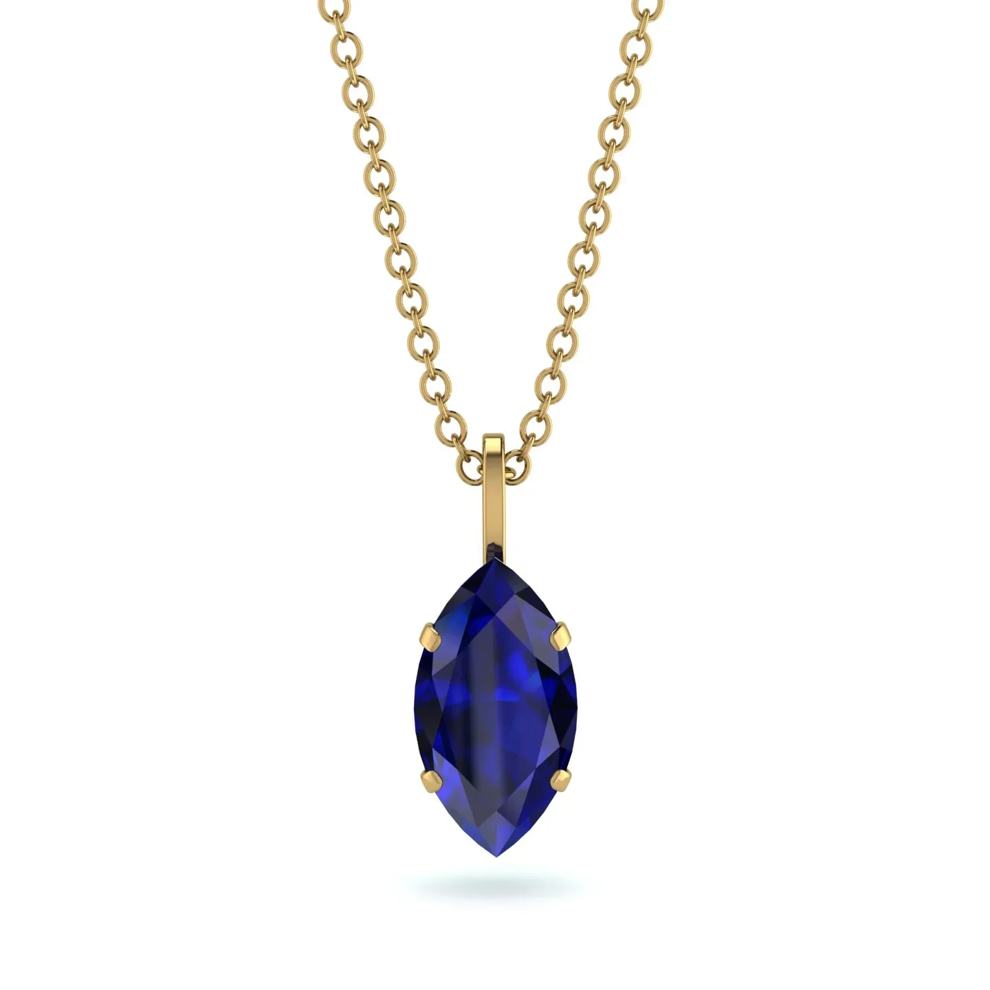 Image of Hidden Halo Marquise Sapphire Necklace - Journey No. 28