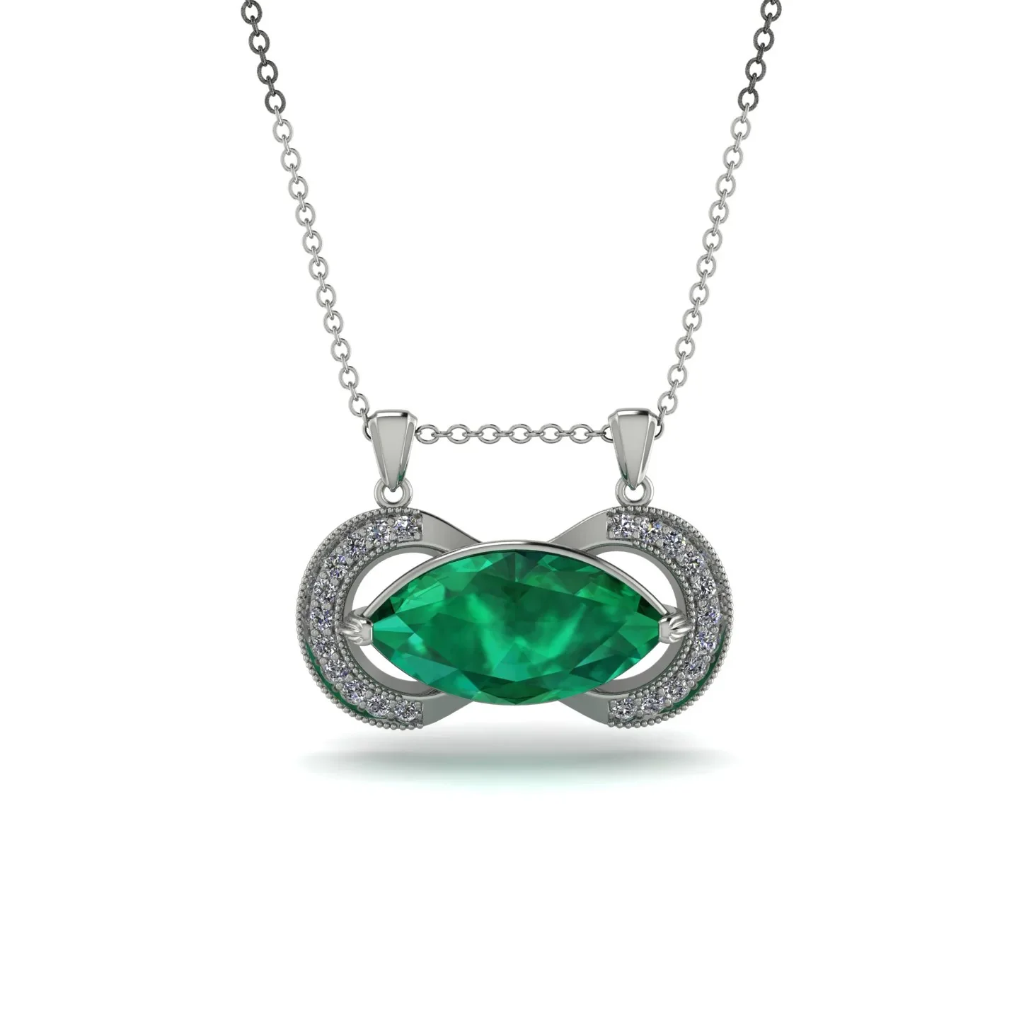 Image of Marquise Vintage Emerald Necklace - Marley No. 6