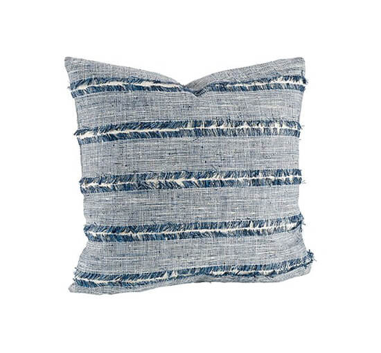 BLUE STRIPE FRINGE CC 60x40 blue
