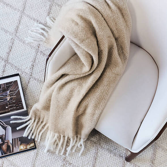 Savoie Herringbone pläd sand