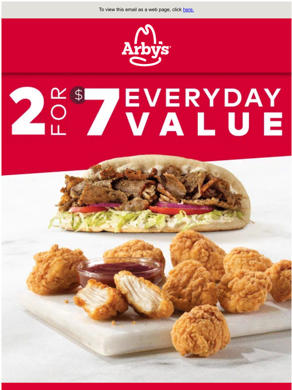 Arby's What’s new in the 2 for 7 lineup? (Hint 🥙🐔) Milled