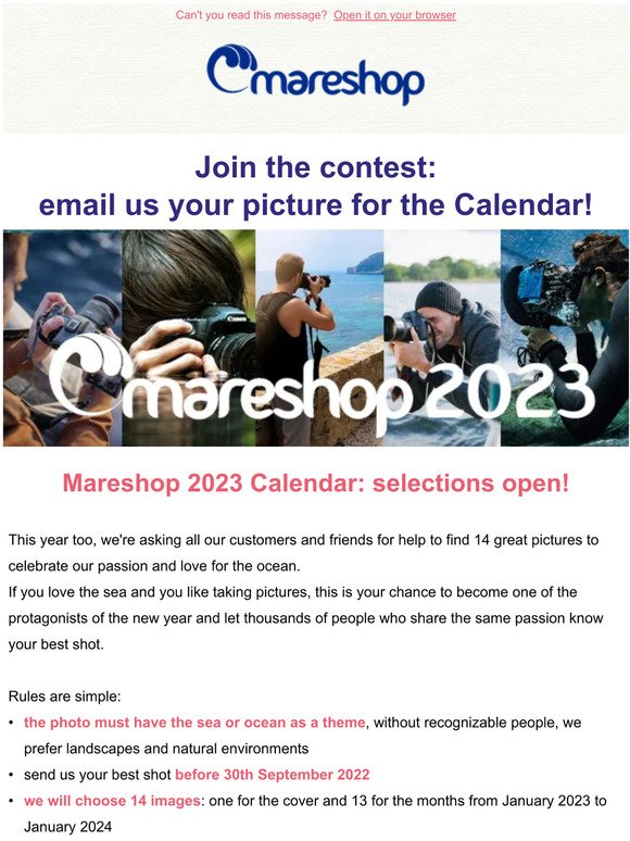 Mareshop 2023 Calendar: join our photo contest.
