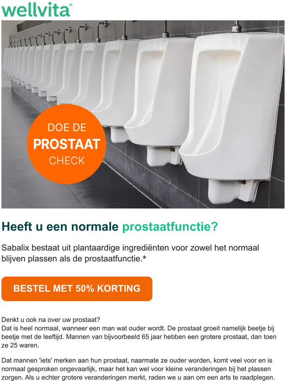 Wellvita (NL) Moet u 's nachts eruit of vaker plassen dan vroeger? Milled