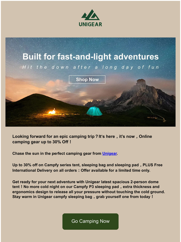 ⛺Up to 30% OFF Unigear Styles | Camping Gears