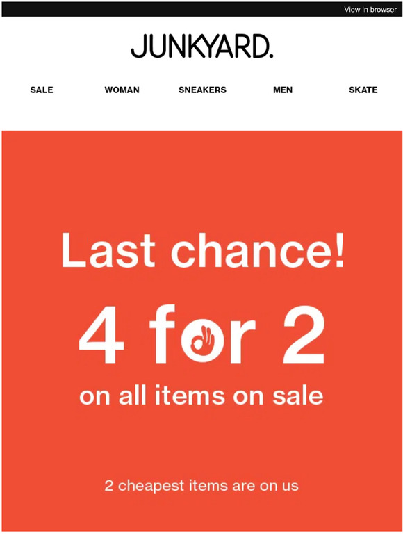 4 for 2 on sale ends today!