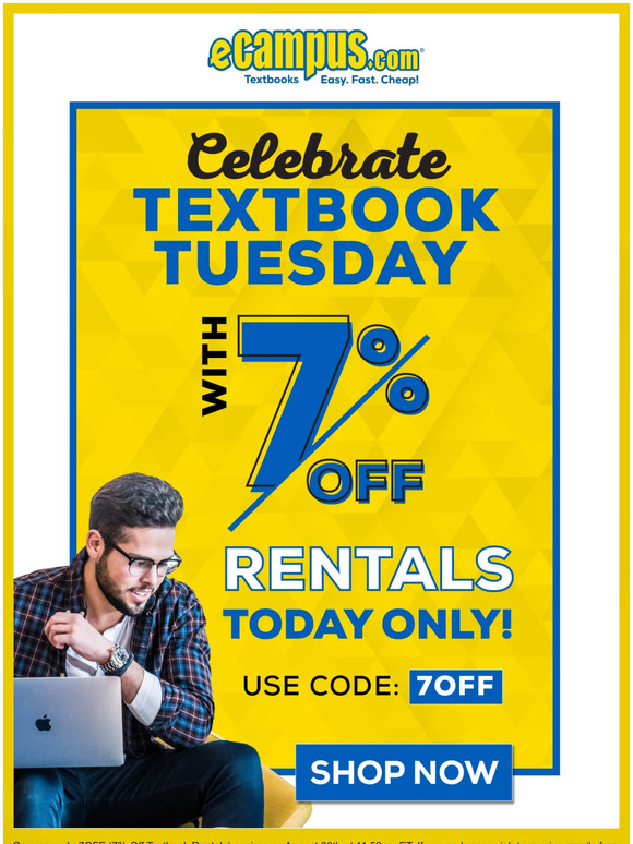 📚 Textbook Tuesday | Get 7% Off Textbook Rentals Today Only! 🤩💸
