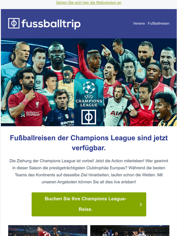 Fußballpakete der Champions League sind jetzt online!