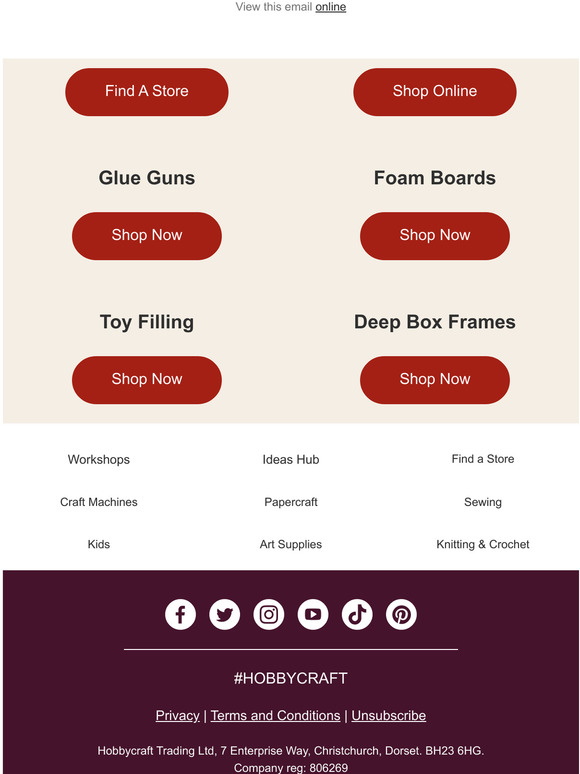 Hobbycraft Remember to stock up on craft basics! Milled