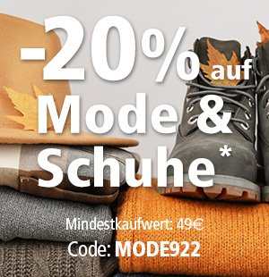 -20% auf Mode & Schuhe