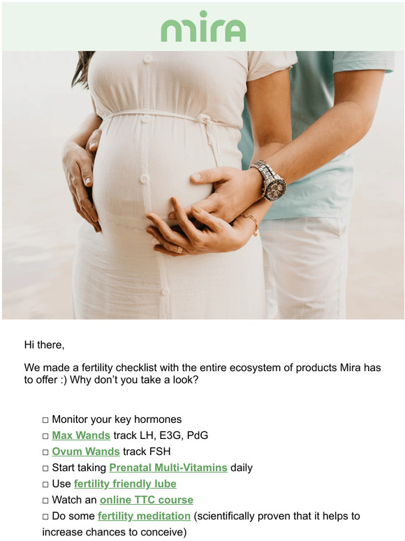Mira Fertility Your fertility checklist is here Milled