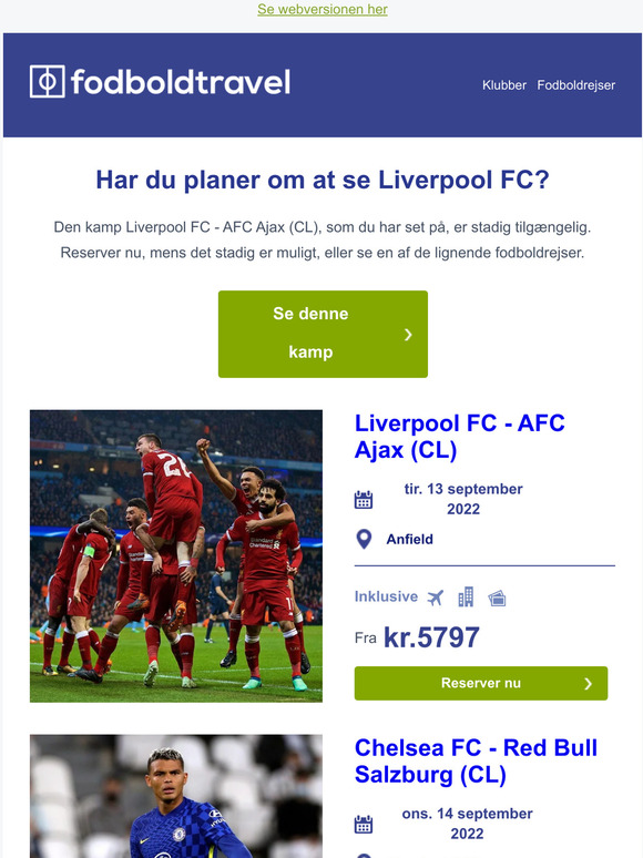 Nu stadig tilgængelig: Liverpool FC - AFC Ajax (CL)