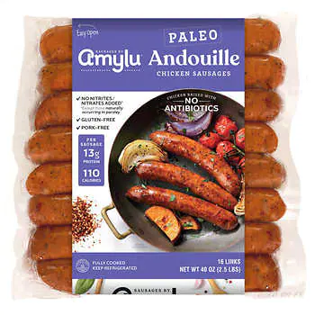 Amylu Paleo Andouille Chicken Sausage