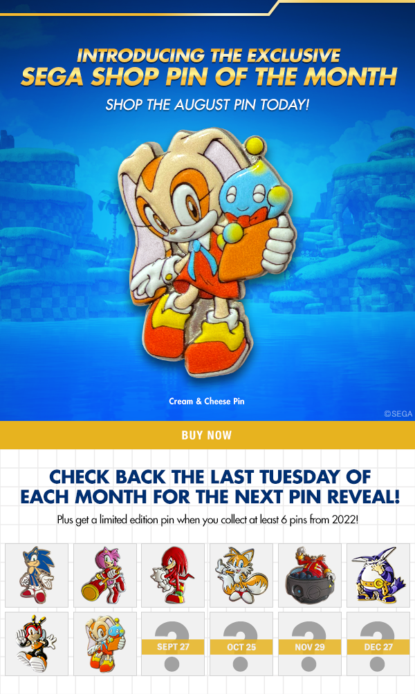 SEGA: Now Available - August Pin of the Month! | Milled