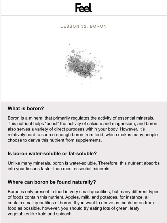 Learn About Boron in 5 Minutes - The Health Dossier with WeAreFeel