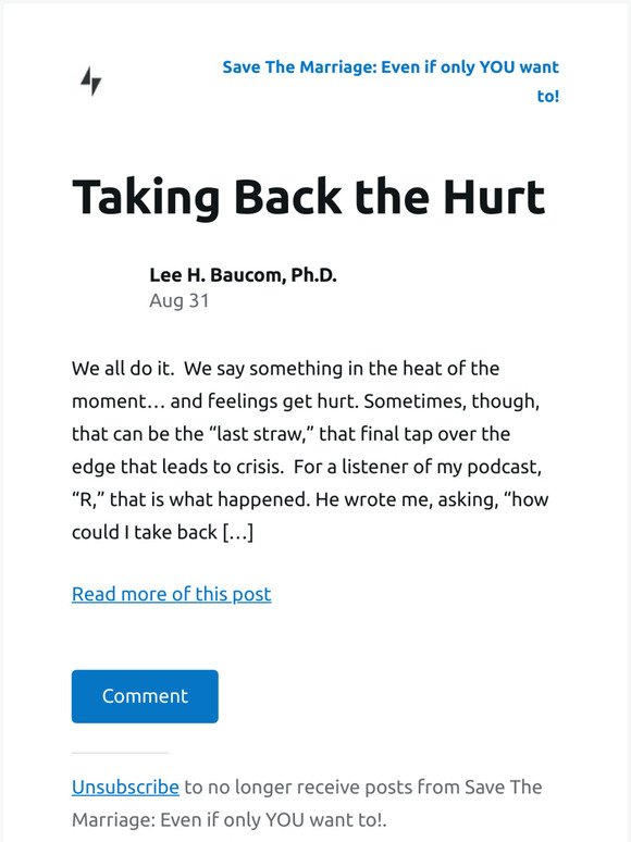 [New post] Taking Back the Hurt