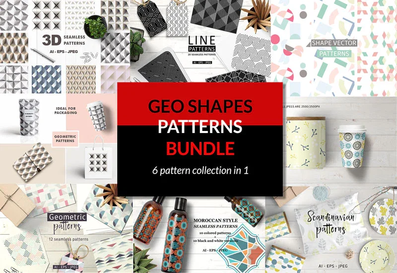 The Geo Shapes Patterns Creative Bundle
