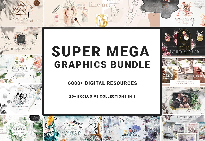 Super Mega Graphics Bundle - 6000+ Resources