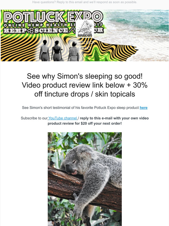 Why is SImon sleeping so good? 30% off drops / topicals - CBD, CBG, CBN, D8