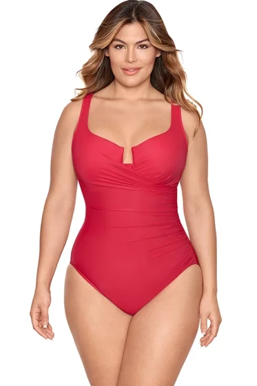 MIRACLESUIT GRENADINE MUST HAVE ESCAPE UNDERWIRE PLUS SIZE ONE PIECE SWIMSUIT